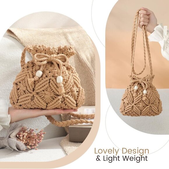 Summer Straw Crossbody Bag Crochet Woven Purse for Women Small Capacity - Picture 2 of 9